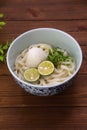 Cold udon noodles with Japanese sudachi.