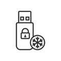 Cold wallet, icon in line design. Cold wallet, cryptocurrency wallet, crypto cold wallet, digital wallet, secure wallet