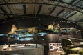 Cold war aircraft display Swedish air force museum Royalty Free Stock Photo