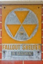 Cold War Nuclear Fallout shelter sign Royalty Free Stock Photo