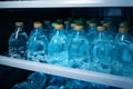 Cold water bottles, perfectly cool, stored in the fridge for instant refreshment