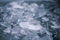 Cold water and ice cubes melting background. Global warming or climate change concept Royalty Free Stock Photo