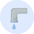 Cold water icon, water tap semi-flat vector illustration