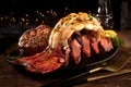 Lobster tail with a beef tenderloin steak Royalty Free Stock Photo