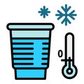 Cold water plastic glass icon, outline style Royalty Free Stock Photo