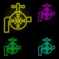 cold water sign neon color set icon. Simple thin line, outline vector of automation icons for ui and ux, website or mobile Royalty Free Stock Photo