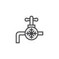 Cold water tap line icon Royalty Free Stock Photo