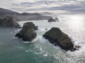 Aerial of Rugged Mendocino Coastline in Northern California Royalty Free Stock Photo