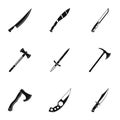 Cold weapon icon set, simple style Royalty Free Stock Photo