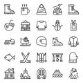 Adventure And Hiking line Icons Pack