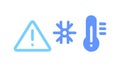 Cold Weather Warning Icons Snowflake Thermometer Alert UI vector design Generative AI Royalty Free Stock Photo