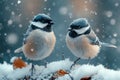 Cold weather watch Birders enjoying winter wildlife sightings and moments Royalty Free Stock Photo