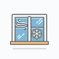 Cold Winter Draft Coming Through Window Icon Royalty Free Stock Photo