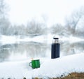 Cold winter hot tea Royalty Free Stock Photo