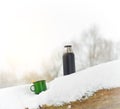 Cold winter and hot tea Royalty Free Stock Photo