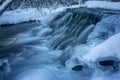 Cold Winter Morning Waterfall on Spring Fed Stream Royalty Free Stock Photo