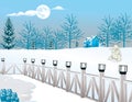 Cold Winter Night, illustration Royalty Free Stock Photo