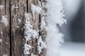 Cold winter season: Close up of a snowflake on a timber needle Royalty Free Stock Photo