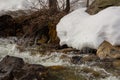 Cold winter stream splashing through Grand Teton National Park.