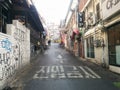 Korean street in Itaewon neighborhood Royalty Free Stock Photo