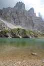Coldai lake under Civetta peak Royalty Free Stock Photo