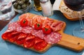 Coldcuts of Spanish cured jamon and sausages