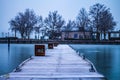 The frozen pole in the harbor.