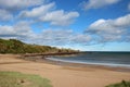 Coldingham Bay and North Sea with rocky coastline