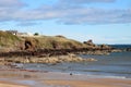 Coldingham Bay and North Sea with rocky coastline