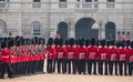 Coldstream Guards at the Trooping the Colour, military ceremony at Horse Guards Parade, London, UK.