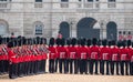 Coldstream Guards at the Trooping the Colour, military ceremony at Horse Guards Parade, London, UK.