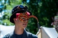 Coldwater, Ontario Canada - Aug 6, 2016 : man walking around at the annual steampunk festival