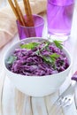 Cole Slaw salad of red cabbage with parsley Royalty Free Stock Photo