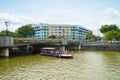 The Coleman Bridge on the Singapore River Royalty Free Stock Photo