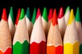 Colered crayon , pencil macro shoot against a dark background Royalty Free Stock Photo