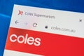 Coles.com Web Site. Selective focus.