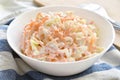 Coleslaw salad with cabbage and carrot. Healthy and dietary food concept.