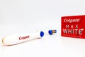 Colgate Max White Toothpaste produced by Colgate-Palmolive Royalty Free Stock Photo