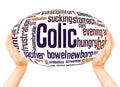 Colic infant word cloud hand sphere concept
