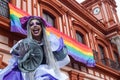 Drag Queen in a show in front of the Government Palace in Colima Royalty Free Stock Photo