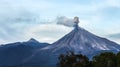 Colima Volcanoes at Sunset: Fire Volcano's Smoky Exhale