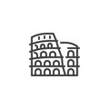 Coliseum building line icon