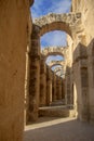 Coliseum of El Jem Tunisia. Ancient amphitheatre Royalty Free Stock Photo