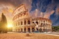 Coliseum or Flavian Amphitheatre (Amphitheatrum Flavium or Colosseo), Rome, Italy Royalty Free Stock Photo