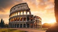 Coliseum or Flavian Amphitheatre at Rome, Italy