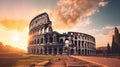 Coliseum or Flavian Amphitheatre at Rome, Italy