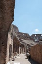 He Coliseum on the inside, Roman architecture with stones.  Ancient and historical monument in Europe. Colosseum. Royalty Free Stock Photo