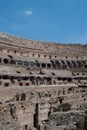 He Coliseum on the inside, Roman architecture with stones.  Ancient and historical monument in Europe. Colosseum. Royalty Free Stock Photo