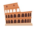 Coliseum, Italy architecture landmark vector illustration. Rome, old building