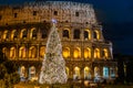 Coliseum of Rome, Italy on christmas